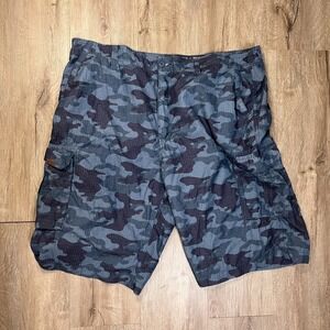 Smith's Workwear Cargo 12" Shorts Blue Navy Camo Size 42 Lightweight